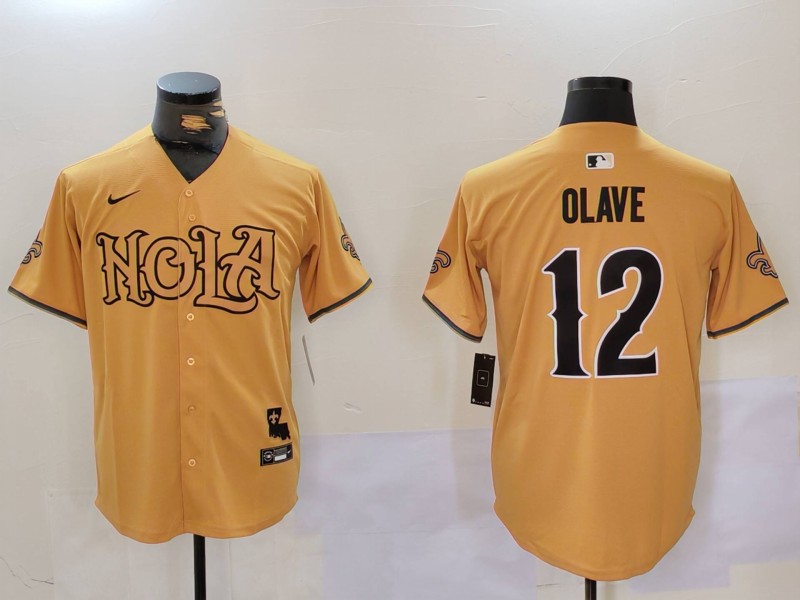Men New Orleans Saints #12 Olave Yellow Joint Name 2024 Nike Limited NFL Jersey style 912->indianapolis colts->NFL Jersey